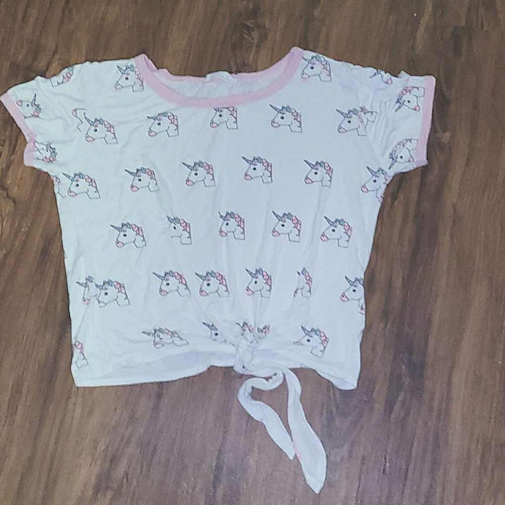 Emoji Unicorn tie up shirt